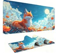 Alfombrilla Ratón XXL - Alfombrilla Escritorio, Zorro Lunar Mouse Pad Mejora la Velocidad y Precisión, Antideslizante Mousepad, Resistente a Salpicaduras Protector Mesa Escritorio 1200x600x3mm j0xk-55