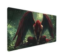 Alfombrilla Ratón XXL Ángel Caído, Mouse Pad XXL 700x300mm, Alfombrilla Escritorio Lavable con Bordes Cosidos, Mousepad Grande con Base de Goma Antideslizante para Gaming, Oficina (Gótico) -MP1032