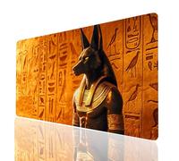 Alfombrilla Ratón XXL Anubis, Alfombrilla Escritorio 160x80x0.3CM, Mouse Pad Egipto con Base de Goma Antideslizante, Mousepad Improve Speed and Accuracy para Teclado y Raton Inalámbrico Model-10040