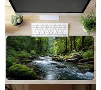 Alfombrilla Ratón XXL Árboles Junto Arroyos, 700x400x3mm Antideslizante Alfombrilla Escritorio, Mejora la Precisión y Velocidad, Grande Tamaño Mouse Pad con Bordes Cosidos para Oficina, Hogare