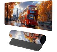 Alfombrilla Ratón XXL AutobúS, Alfombrilla Escritorio 1200x600x3mm Big Ben, Mousepad Gaming con Base de Goma Antideslizante, Protector Escritorio, Desk Mat con Bordes Cosidos, Accesorios Gaming 3-8235
