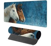 Alfombrilla Ratón XXL Caballo, Alfombrilla Escritorio 1000x500x3mm Animal, Mousepad Gaming con Base de Goma Antideslizante, Protector Escritorio, Desk Mat con Bordes Cosidos, Accesorios Gaming S-3306