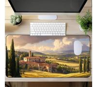 Alfombrilla Ratón XXL Casa de Campo, 900x300x3mm Antideslizante Alfombrilla Escritorio, Mejora la Precisión y Velocidad, Grande Tamaño Mouse Pad con Bordes Cosidos para Oficina, Hogare