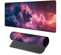 Alfombrilla Ratón XXL Cielo Estrellado, Alfombrilla Escritorio 600x300x3mm LeóN, Mousepad Gaming con Base de Goma Antideslizante, Protector Escritorio, Desk Mat con Bordes Cosidos, para PC G-3968