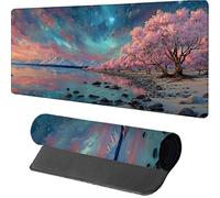 Alfombrilla Ratón XXL Cielo Estrellado, Paisaje Alfombrilla Escritorio 600x300x3mm, Protector Escritorio con Base de Goma Antideslizante, Desk Mat, Mousepad Gaming con Bordes Cosidos, para PC, O-3559