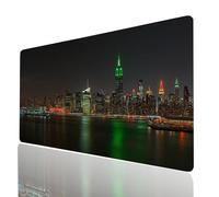 Alfombrilla Ratón xxl Ciudad, Alfombrilla Escritorio 900x400x3mm, Mouse Pad Nueva York con Base de Goma Antideslizante, Mousepad Improve Speed and Accuracy para Teclado y Raton Inalámbrico Model-10955