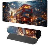 Alfombrilla Ratón XXL El Gran Ben, AutobúS Alfombrilla Escritorio 1600x800x3mm, Protector Escritorio con Base de Goma Antideslizante, Desk Mat, Mousepad Gaming con Bordes Cosidos, para Gaming, 4-1459