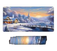Alfombrilla Ratón XXL Escena Nevada, Mouse Pad XXL 900x400mm, Alfombrilla Escritorio con Bordes Cosidos, Mousepad Grande con Base de Goma Antideslizante para Gaming, Oficina (Puente) -MP1520