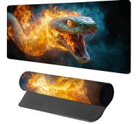 Alfombrilla Ratón XXL Flame, Serpiente Alfombrilla Escritorio 1000x500x3mm, Protector Escritorio con Base de Goma Antideslizante, Desk Mat, Mousepad Gaming con Bordes Cosidos, Accesorios Gaming 3-3851