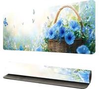 Alfombrilla Ratón XXL Flor Mariposa, Tapete Rato XXL, Alfombrillas Raton 40x80cm, Alfombrilla Ratón Gaming, Almohadilla Raton, Protector Mesa Escritorio, Mouse Pad Gamer, para Oficinas/Hogares -46790