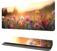 Alfombrilla Ratón XXL Flor Paisaje, Tapete Rato XXL, Alfombrillas Raton 40x90cm, Alfombrilla Ratón Gaming, Almohadilla Raton, Protector Mesa Escritorio, Mouse Pad Gamer, para Oficinas/Hogares -46858