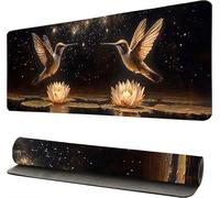 Alfombrilla Ratón XXL Flor Pájaro, Tapete Rato XXL, Alfombrillas Raton 40x80cm, Alfombrilla Ratón Gaming, Almohadilla Raton, Protector Mesa Escritorio, Mouse Pad Gamer, para Oficinas/Hogares -46240