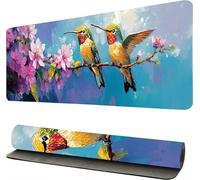 Alfombrilla Ratón XXL Flor Pájaro, Tapete Rato XXL, Alfombrillas Raton 40x90cm, Alfombrilla Ratón Gaming, Almohadilla Raton, Protector Mesa Escritorio, Mouse Pad Gamer, para Oficinas/Hogares -46236