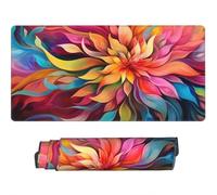 Alfombrilla Ratón XXL Flores, Mouse Pad XXL 1000x500mm, Alfombrilla Escritorio Lavable con Bordes Cosidos, Mousepad Grande con Base de Goma Antideslizante para Gaming, Oficina (Colorido) -MP986