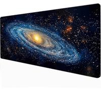 Alfombrilla Raton XXL Gaming 1000x500 mm - Galaxia Mouse Pad XXL - Superficie Suave - Base Antideslizante - Bordes Cosidos - Alfombrilla EscritorioIdeal para PC Gaming y Oficina (Azul) -87761