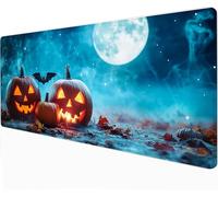 Alfombrilla Raton XXL Gaming 1000x500mm-Víspera De Todos Los Santos Mouse Pad XXL-Superficie Suave-Base Antideslizante-Bordes Cosidos-Alfombrilla EscritorioIdeal para PC Gaming y Oficina (Azul)-90081