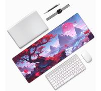 Alfombrilla Ratón XXL Gaming 700x300x3mm, Grande Alfombrilla Ratón Japón Patrón Mouse Pad Gaming, Tapete Rato Árbol Impermeable y Antideslizante Base de Goma para Decoracion Escritorio Hogares 0E-732