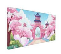 Alfombrilla Ratón XXL Gaming 800x400x3mm, Grande Alfombrilla Ratón Rosa Patrón Mouse Pad Gaming, Tapete Rato Japón Impermeable y Antideslizante Base de Goma para Decoracion Escritorio Hogares 0E-282
