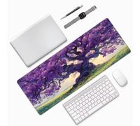 Alfombrilla Ratón XXL Gaming 900x300x3mm,Grande Alfombrilla Ratón Árbol De La Vida Patrón Mouse Pad Gaming,Tapete Rato Púrpura Impermeable Antideslizante Base de Goma para Decoracion Escritorio 0E-831