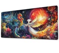 Alfombrilla ratón XXL Gaming Phoenix 700x300x3 mm, Mouse Pad con Superficie Suave, Tamaño Grande Base de Goma Antideslizante, Mejora la precisión y la Velocidad,Mouse Mat de Oficina para en Casa zj652