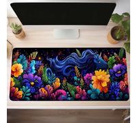 Alfombrilla Ratón XXL Grande Gaming Mouse Pad 1000x400x3mm, Impermeable Antideslizante Mousepad, Lavable, Alfombrilla Escritorio con Base de Caucho PC y Portátil Amarillo Flor PjY11925 P-C