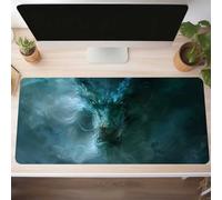 Alfombrilla Ratón XXL Grande Gaming Mouse Pad 120 x 60cm, Impermeable Antideslizante Mousepad, Lavable, Alfombrilla Escritorio con Base de Caucho para Gamers, PC y Portátil Dragón Verde PjY11533 6-8