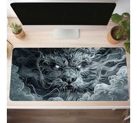 Alfombrilla Ratón XXL Grande Gaming Mouse Pad 1200x600x3mm, Impermeable Antideslizante Mousepad, Lavable, Alfombrilla Escritorio con Base de Caucho para Gamers, PC y Portátil Negro Dragón PjY11523 2-8