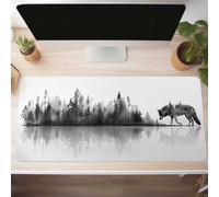 Alfombrilla Ratón XXL Grande Gaming Mouse Pad 140 x 60cm, Impermeable Antideslizante Mousepad, Lavable, Alfombrilla Escritorio con Base de Caucho para Gamers, PC y Portátil Lobo Animal PjY1939 7-V