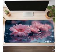 Alfombrilla Ratón XXL Grande Gaming Mouse Pad 160 x 80cm, Impermeable Antideslizante Mousepad, Lavable, Alfombrilla Escritorio con Base de Caucho para Gamers, PC y Portátil Flor Rosa PjY1637 G-B