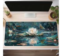 Alfombrilla Ratón XXL Grande Gaming Mouse Pad 1600x800x3mm, Impermeable Antideslizante Mousepad, Lavable, Alfombrilla Escritorio con Base de Caucho para Gamers, PC y Portátil Verde Flor PjY9707 T-P
