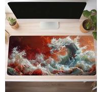 Alfombrilla Ratón XXL Grande Gaming Mouse Pad 600x300x3mm, Impermeable Antideslizante Mousepad, Lavable, Alfombrilla Escritorio con Base de Caucho PC y Portátil Amarillo Abstracto PjY11475 9-D