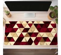 Alfombrilla Ratón XXL Grande Gaming Mouse Pad 600x300x3mm, Impermeable Antideslizante Mousepad, Lavable, Alfombrilla Escritorio con Base de Caucho para Gamers, PC y Portátil Geometría Rojo PjY4587 D-H