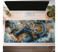Alfombrilla Ratón XXL Grande Gaming Mouse Pad 70 x 30cm, Impermeable Antideslizante Mousepad, Lavable, Alfombrilla Escritorio con Base de Caucho para Gamers, PC y Portátil Dragón Azul PjY11345 7-4
