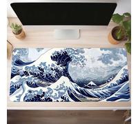 Alfombrilla Ratón XXL Grande Gaming Mouse Pad 700x300x3mm, Impermeable Antideslizante Mousepad, Lavable, Alfombrilla Escritorio con Base de Caucho para Gamers, PC y Portátil Azul Océano PjY10103 2-1