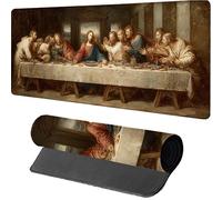 Alfombrilla Ratón XXL La úLtima Cena, Hombre Alfombrilla Escritorio 600x300x3mm, Protector Escritorio con Base de Goma Antideslizante, Desk Mat, Mousepad Gaming con Bordes Cosidos, para Gaming, 5-7970