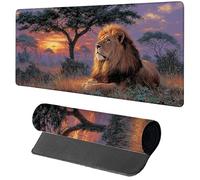 Alfombrilla Ratón XXL LeóN, Alfombrilla Escritorio 1000x500x3mm áRbol, Mousepad Gaming con Base de Goma Antideslizante, Protector Escritorio, Desk Mat con Bordes Cosidos, Accesorios Gaming, PC 9-3275