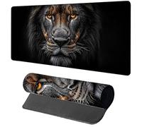Alfombrilla Ratón XXL LeóN, Alfombrilla Escritorio 1600x800x3mm Animal, Mousepad Gaming con Base de Goma Antideslizante, Protector Escritorio, Desk Mat con Bordes Cosidos, Accesorios Gaming, PC Y-9602