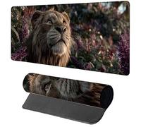 Alfombrilla Ratón XXL LeóN, Alfombrilla Escritorio 600x300x3mm Planta, Mousepad Gaming con Base de Goma Antideslizante, Protector Escritorio, Desk Mat con Bordes Cosidos, Accesorios Gaming, PC Z-9331