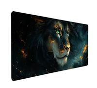 Alfombrilla Ratón XXL LeóN, Animal Mouse Pad Gaming 800x400x3mm, Alfombrilla Escritorio con Bordes Cosidos, Mousepad Antideslizante, Accesorios Escritorio, Tapete Rato Gamer, para PC, Gamer 2-1845