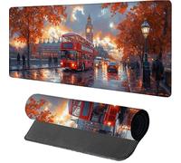 Alfombrilla Ratón XXL Londres, El Gran Ben Alfombrilla Escritorio 1600x800x3mm, Protector Escritorio con Base de Goma Antideslizante, Desk Mat, Mousepad Gaming con Bordes Cosidos, para Gaming, E-9780