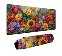 Alfombrilla Ratón XXL Mariposa, Flor Alfombrilla Escritorio 1000x500x3mm, Mouse Pad Gaming con Base de Goma, Mejora La Precisión Y La Velocidad, Protector Escritorio Grande, para Oficina Gamer C-6691