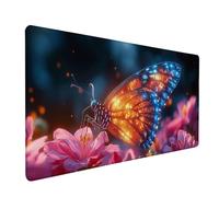 Alfombrilla Ratón XXL Mariposa, Flor Mouse Pad Gaming 1200x600x3mm, Alfombrilla Escritorio con Bordes Cosidos, Mousepad Antideslizante, Accesorios Escritorio, Tapete Rato Gamer, para PC, Gamer 8-2820