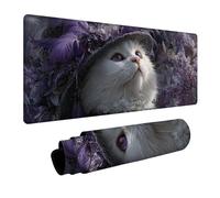 Alfombrilla Ratón XXL Mariposa, Gato Alfombrilla Escritorio 700x400x3mm, Mouse Pad Gaming con Base de Goma, Mejora La Precisión Y La Velocidad, Protector Escritorio Grande, para Oficina Gamer G-8522