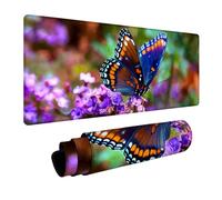 Alfombrilla Ratón XXL Mariposa, Planta Alfombrilla Escritorio 1000x500x3mm, Mouse Pad Gaming con Base de Goma, Mejora La Precisión Y La Velocidad, Protector Escritorio Grande, para Oficina PC 4-4060