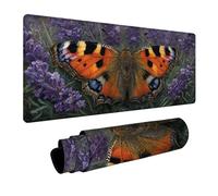 Alfombrilla Ratón XXL Mariposa, Planta Alfombrilla Escritorio 700x400x3mm, Mouse Pad Gaming con Base de Goma, Mejora La Precisión Y La Velocidad, Protector Escritorio Grande, para Oficina Gamer D-6084