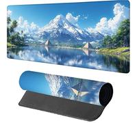 Alfombrilla Ratón XXL MontañA Nevada, PiráMide Alfombrilla Escritorio 800x400x3mm, Protector Escritorio con Base de Goma Antideslizante, Desk Mat, Mousepad Gaming con Bordes Cosidos, para PC, E-3276