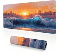 Alfombrilla Ratón XXL Ondas Atardecer-2, Mouse Pad 700x350x4mm 0x0-191