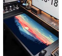 Alfombrilla Ratón XXL Paisaje del Crepúsculo, 900x300x3mm Antideslizante Alfombrilla Escritorio, Mejora la Precisión y Velocidad, Grande Tamaño Mouse Pad con Bordes Cosidos para Oficina, Hogare