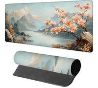 Alfombrilla Ratón XXL Paisaje, Flor Alfombrilla Escritorio 600x300x3mm, Protector Escritorio con Base de Goma Antideslizante, Desk Mat, Mousepad Gaming con Bordes Cosidos, Accesorios Gaming PC, 1-1406