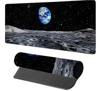 Alfombrilla Ratón XXL Planeta, Cielo Estrellado Alfombrilla Escritorio 600x300x3mm, Protector Escritorio con Base de Goma Antideslizante, Desk Mat, Mousepad Gaming con Bordes Cosidos, para PC, Q-2111